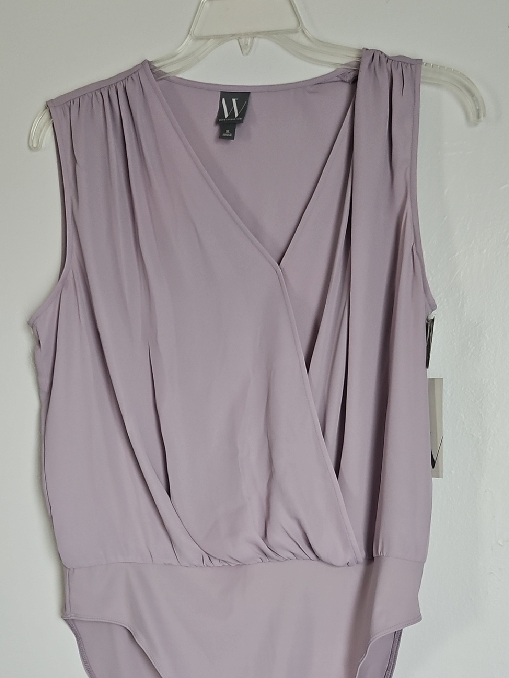 W by Worth Lilac Draped V-Neck Bodysuit